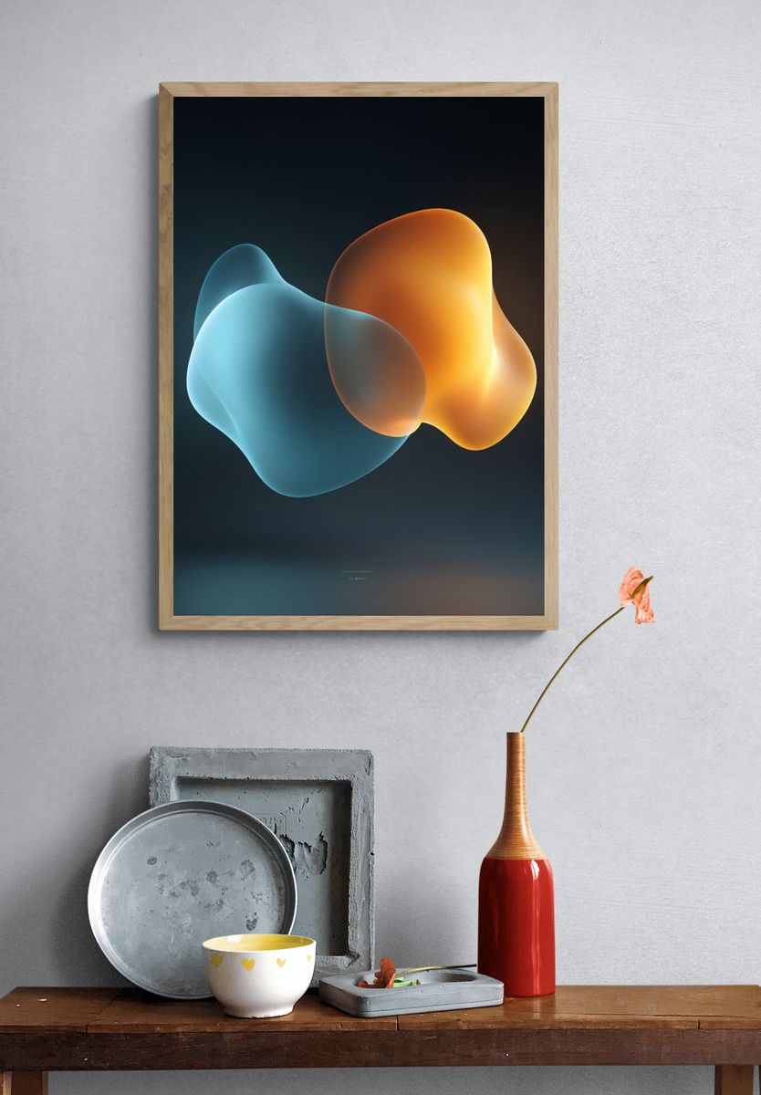 Abstract Fluid Shapes Poster. — room view 3