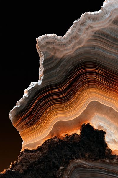 Glowing Agate Slice Abstract Print. poster