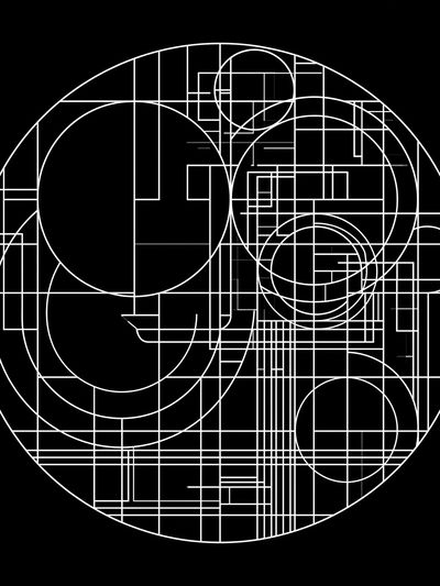 Geometric Circle Grid Abstract Poster. poster