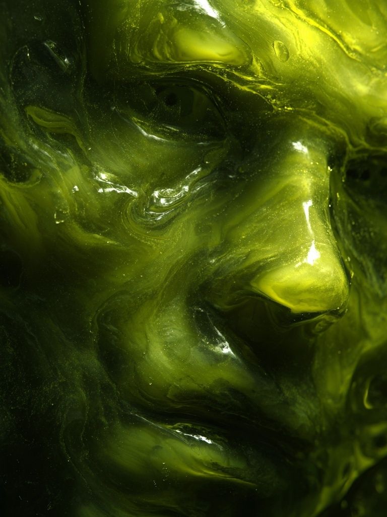Abstract Green Face Poster. poster detail