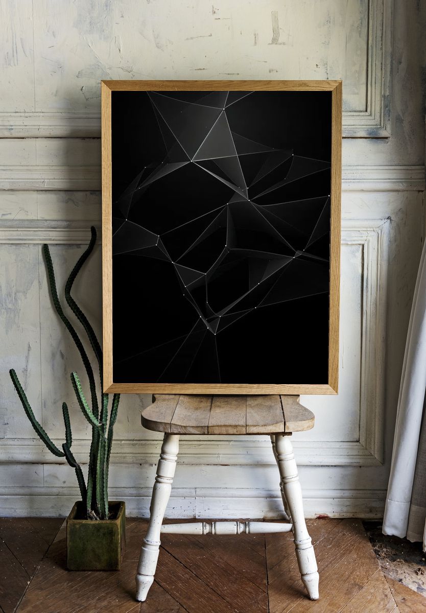 Abstract Geometric Lines Poster. — room view 1