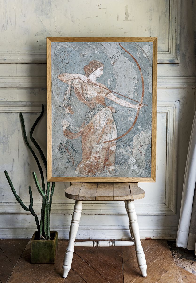 Artemis — Ancient Greek Fresco Poster. — room view 1