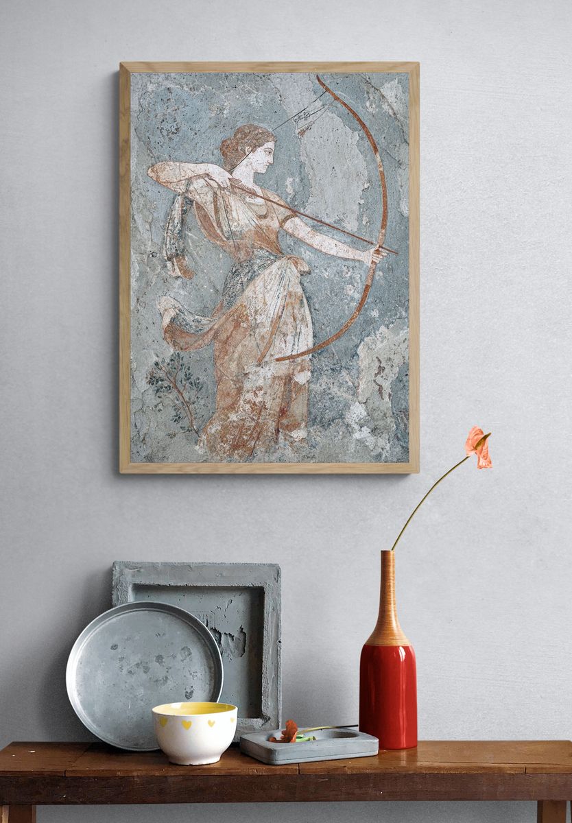 Artemis — Ancient Greek Fresco Poster. — room view 3