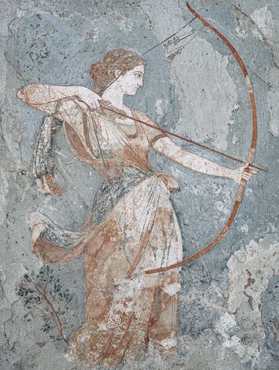 Artemis — Ancient Greek Fresco Poster. poster print