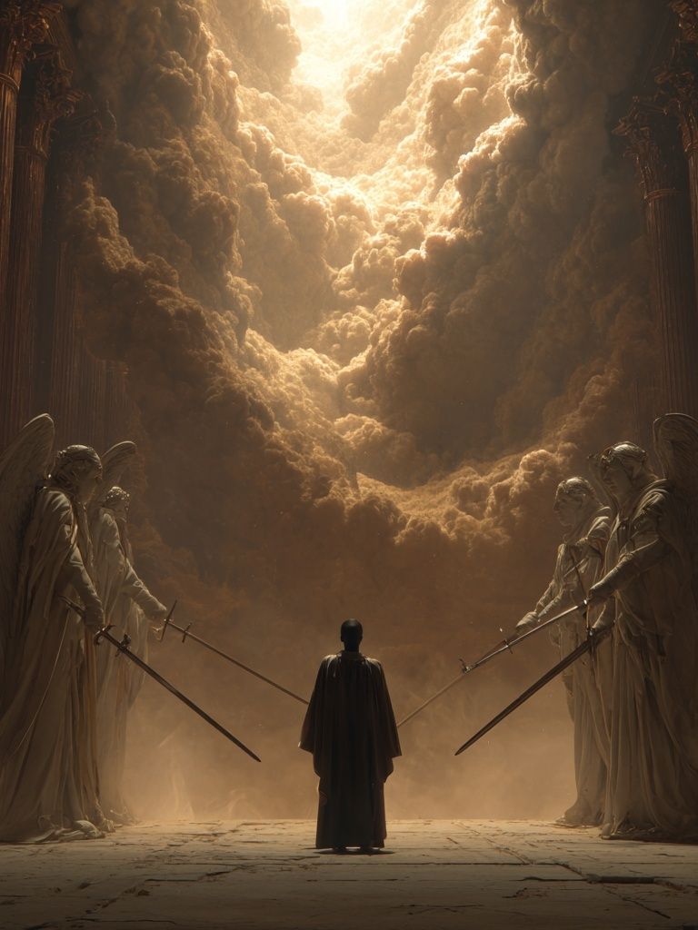Angelic Guardians — Surreal Art Print. poster detail