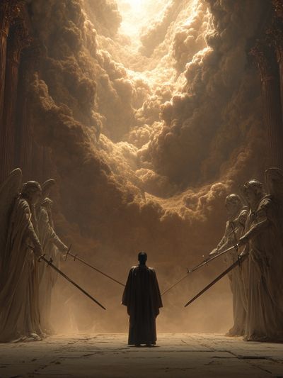 Angelic Guardians — Surreal Art Print. poster print