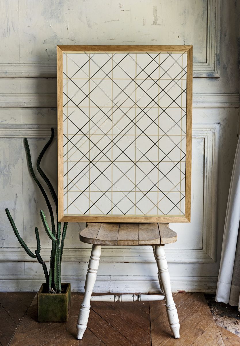Geometric Grid Abstract Print. room preview