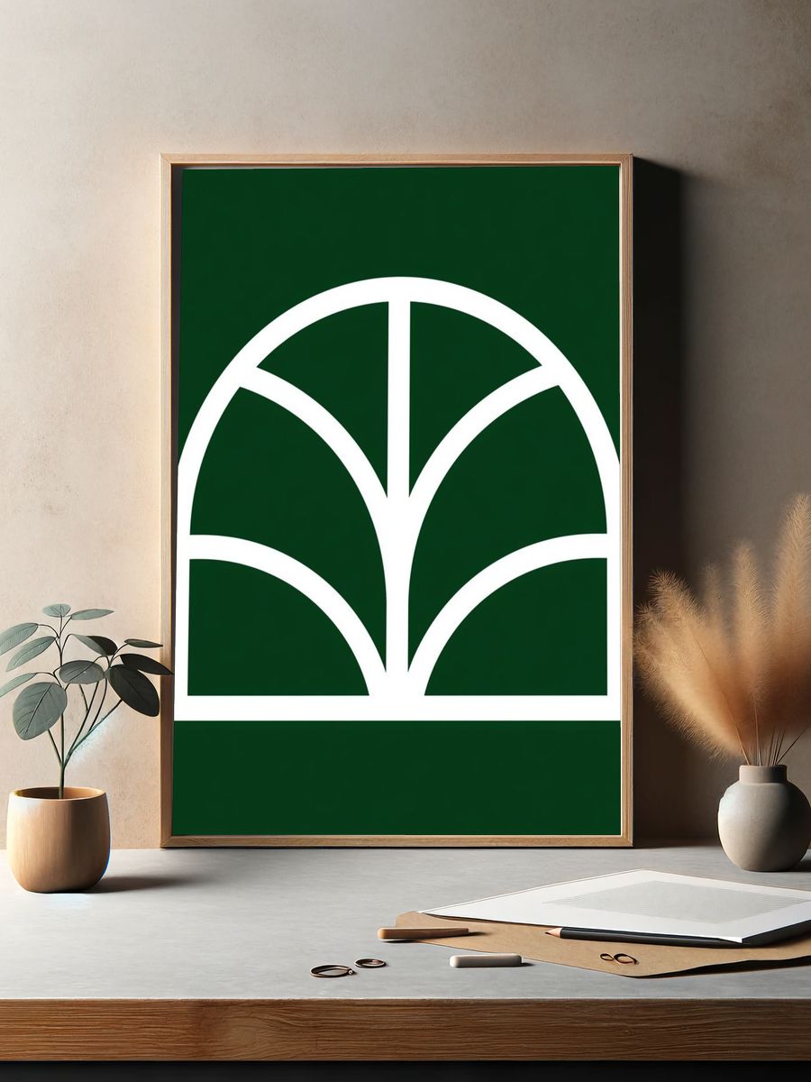 Green Arch Geometric Print. — room view 2