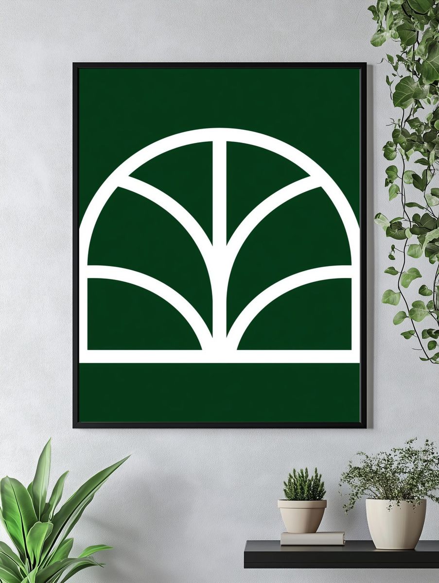 Green Arch Geometric Print. — room view 4