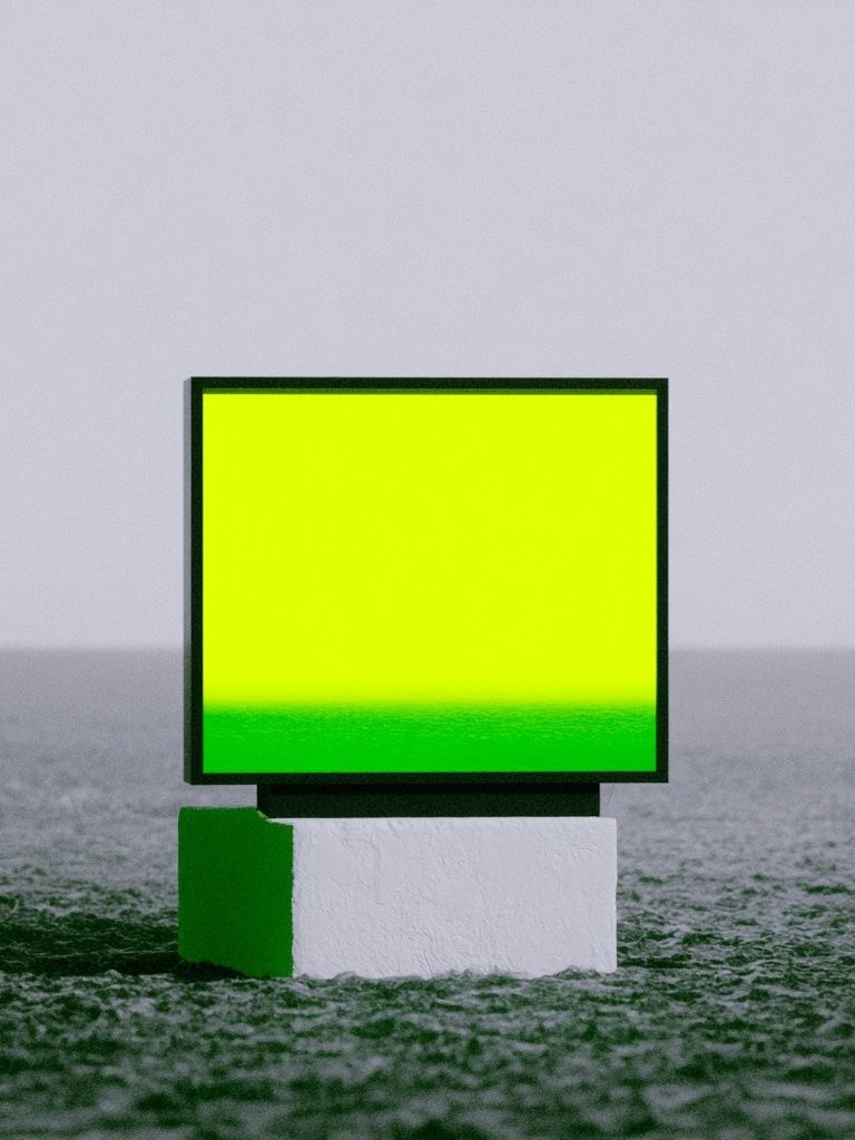 Neon Green Minimalist Abstract Poster. poster — abstract art