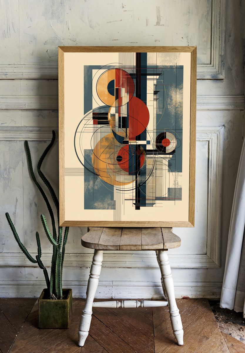Geometric Circles Abstract Poster. — room view 1
