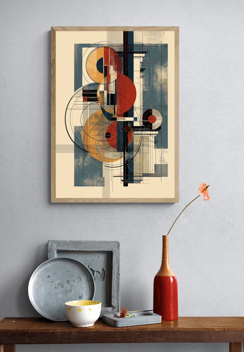 Geometric Circles Abstract Poster. — room view 3