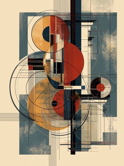 Geometric Circles Abstract Poster. poster print