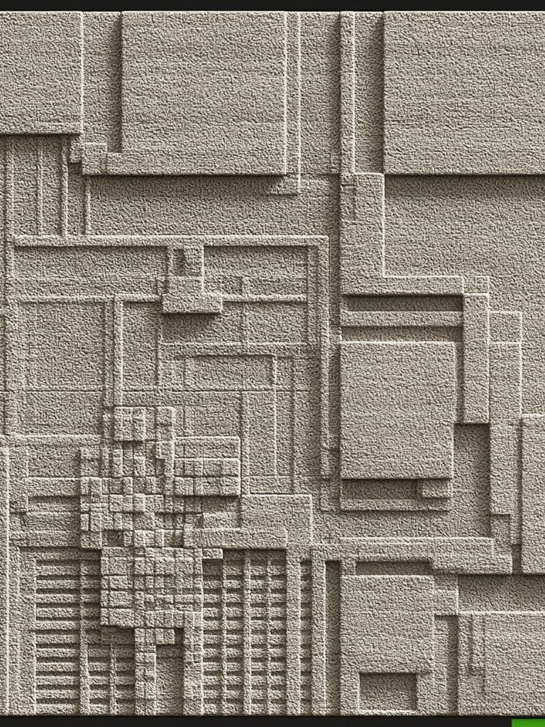 Textured Geometric Relief Poster. poster — abstract art