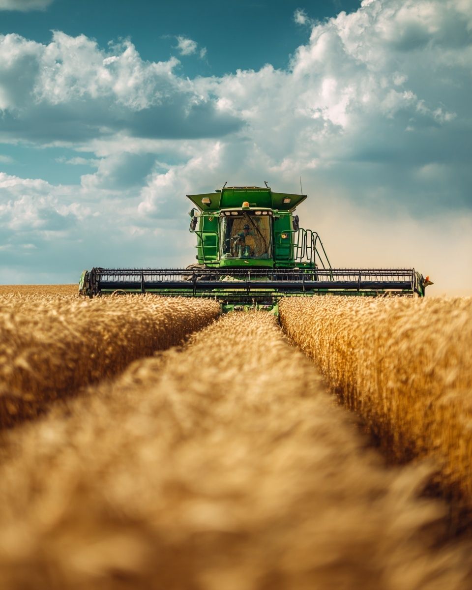 Combine Harvester Field Photography Poster. poster detail