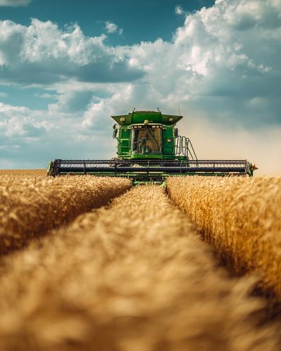 Combine Harvester Field Photography Poster.