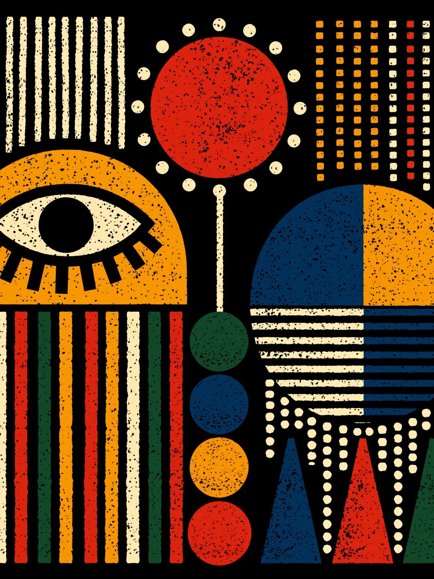 Retro Geometric Eye Poster. poster — abstract art