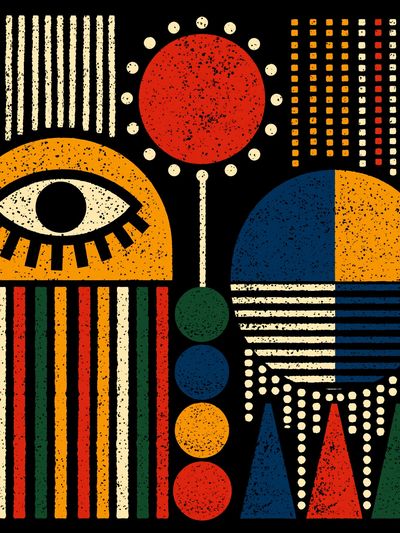 Retro Geometric Eye Poster. poster