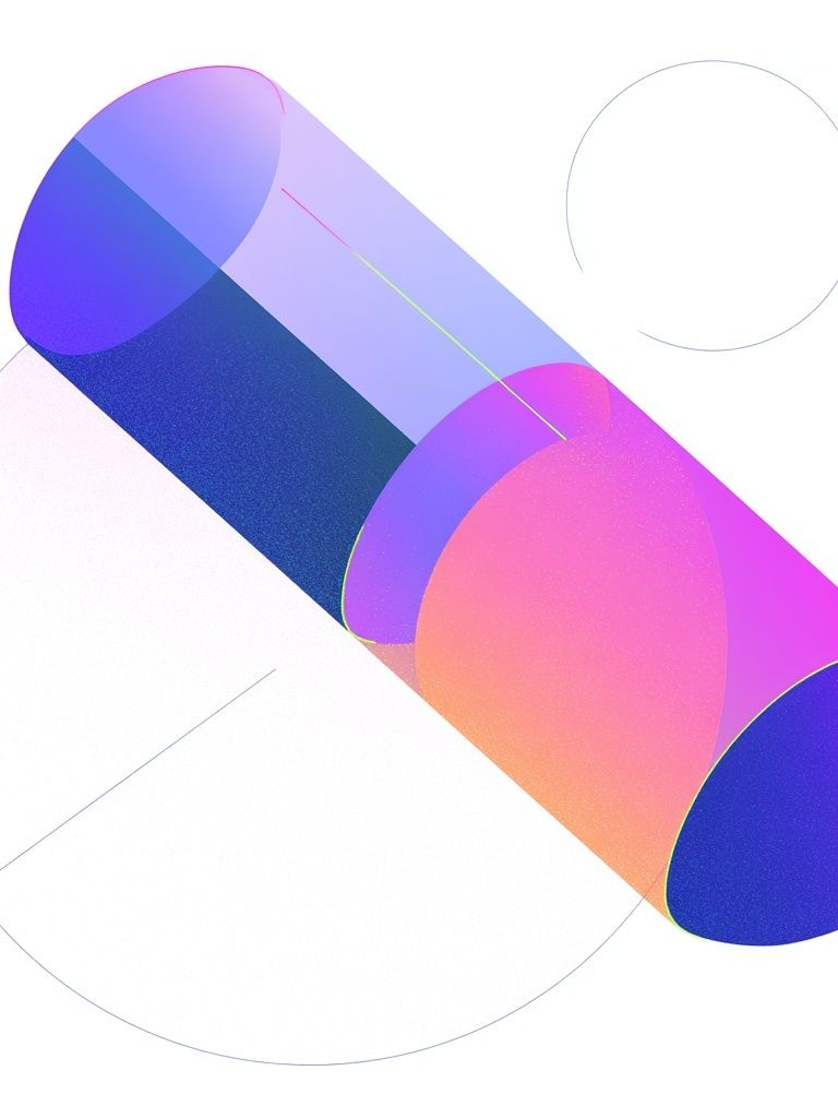 Neon Gradient Cylinder Abstract Poster. poster detail