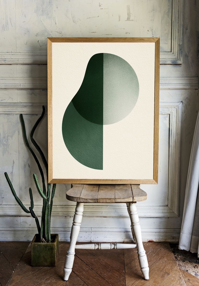 Green Geometric Abstract Poster. — room view 1