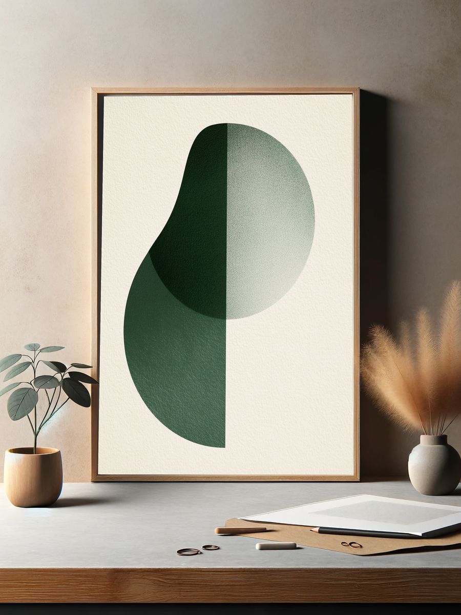 Green Geometric Abstract Poster. — room view 2