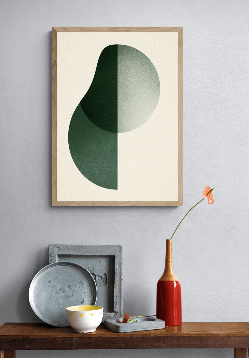 Green Geometric Abstract Poster. — room view 3