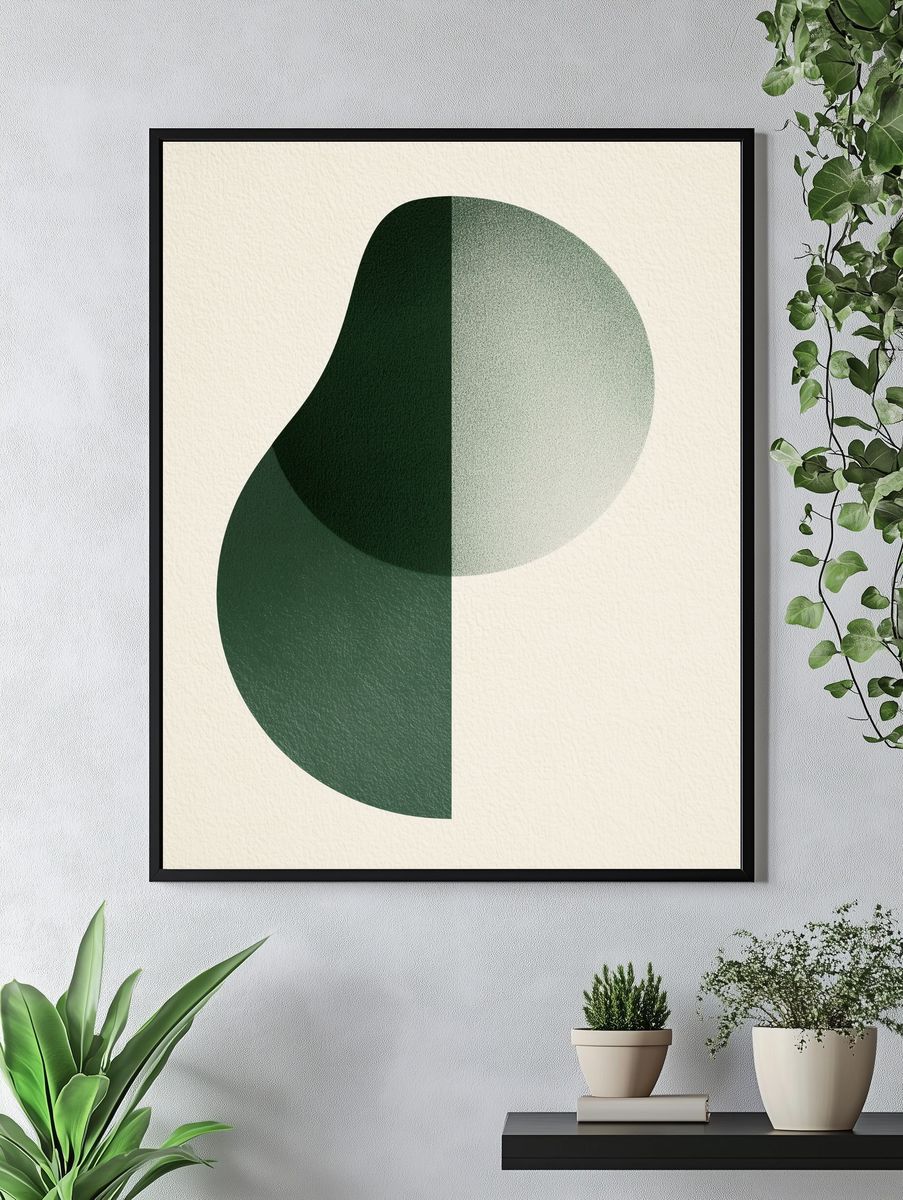 Green Geometric Abstract Poster. — room view 4