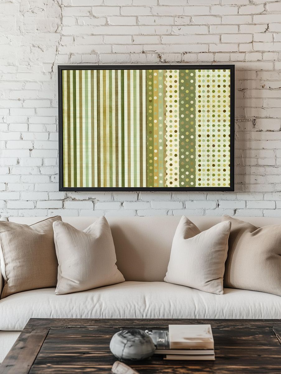 Muted Geometric Grid Poster. — room view 1