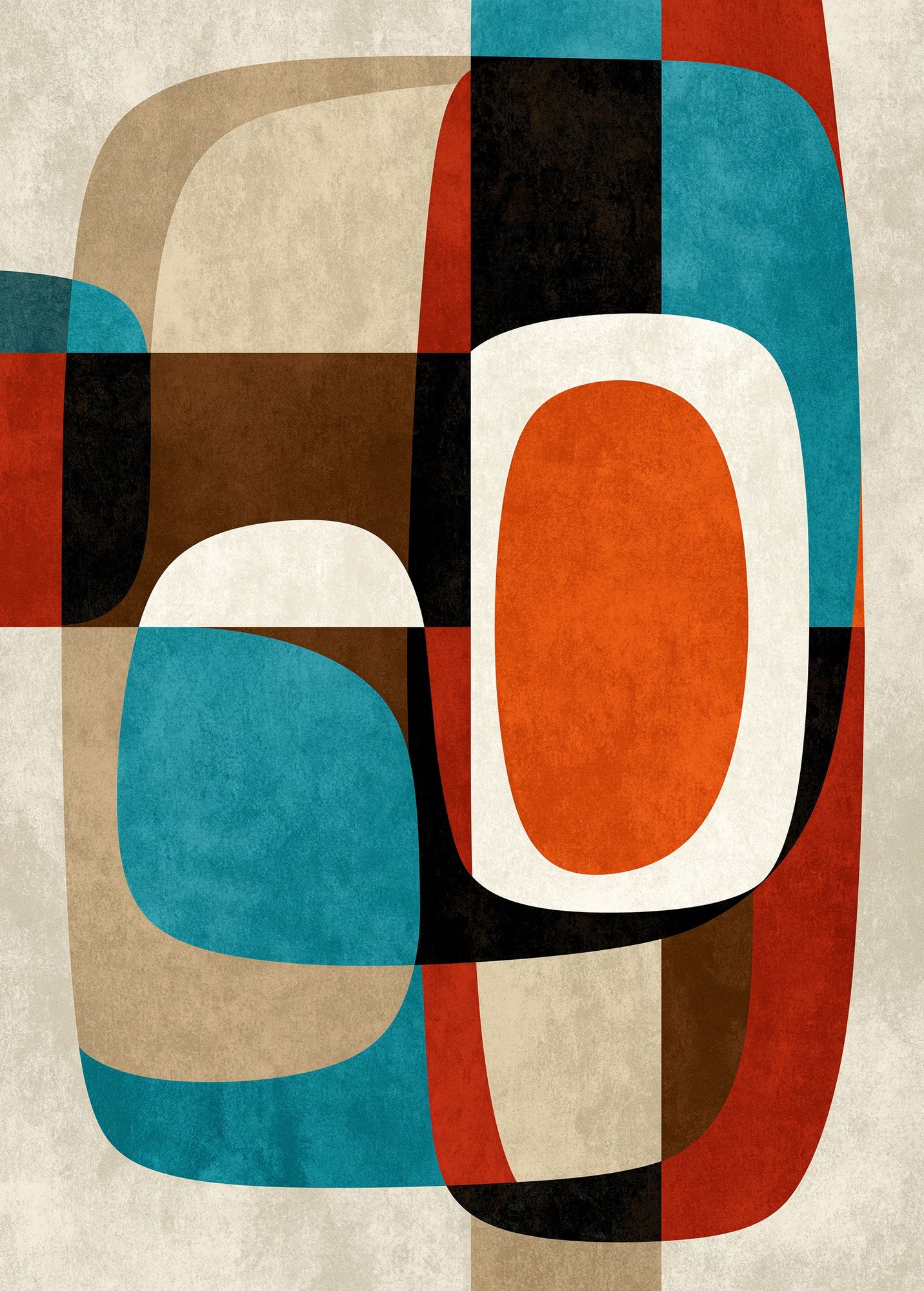 Retro Geometric Abstract Poster. poster — abstract art