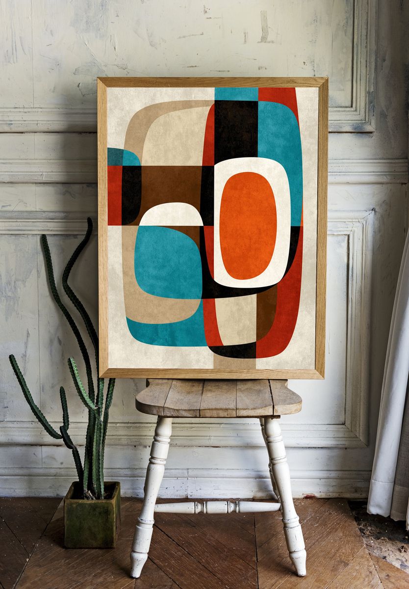 Retro Geometric Abstract Poster. room preview