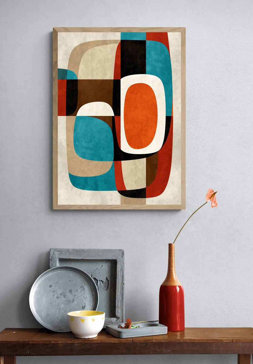 Retro Geometric Abstract Poster. — room view 3