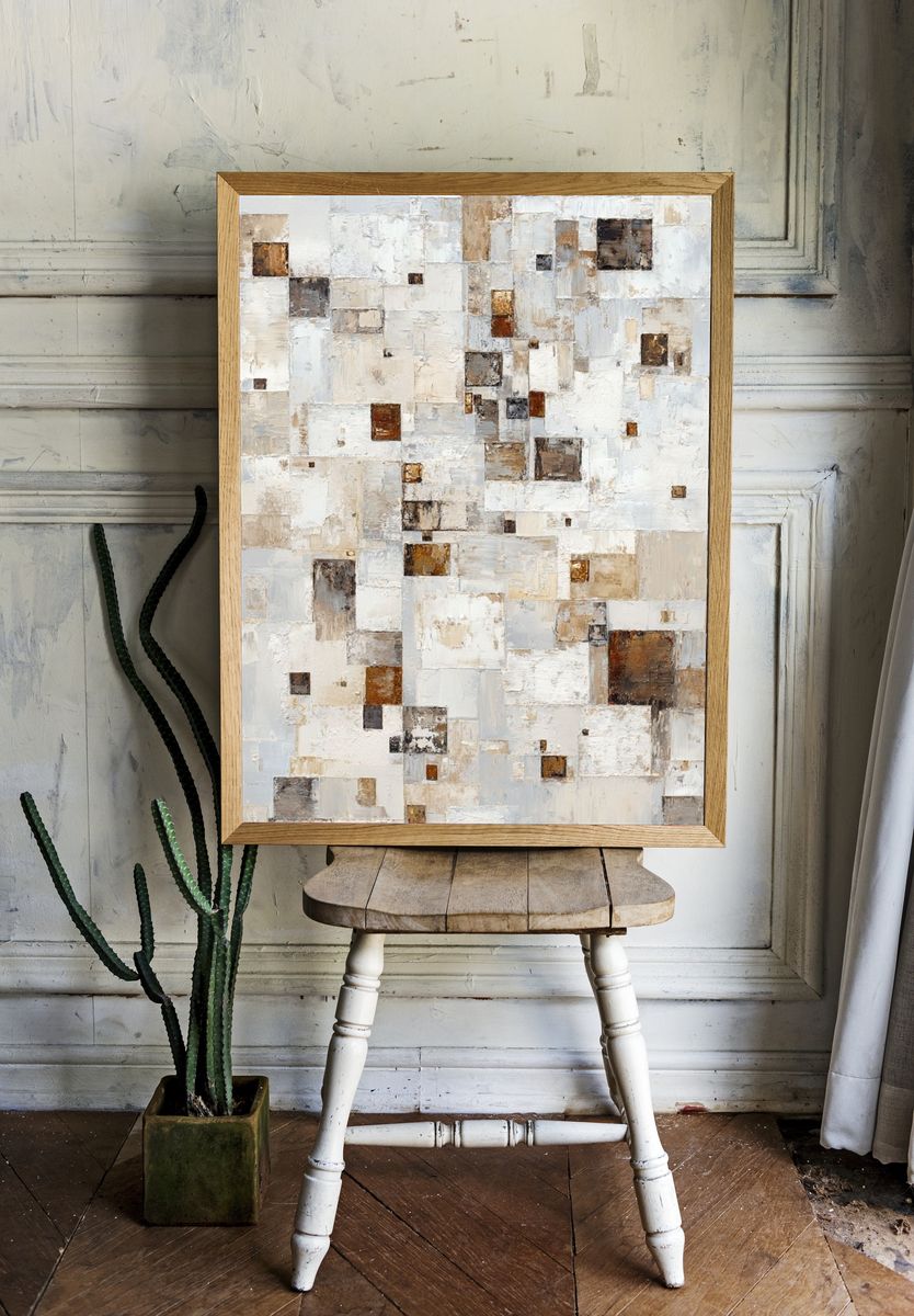 Abstract Geometric Texture Poster. — room view 1