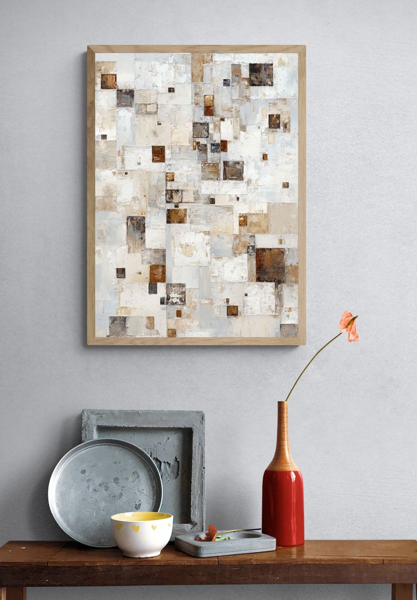Abstract Geometric Texture Poster. — room view 3