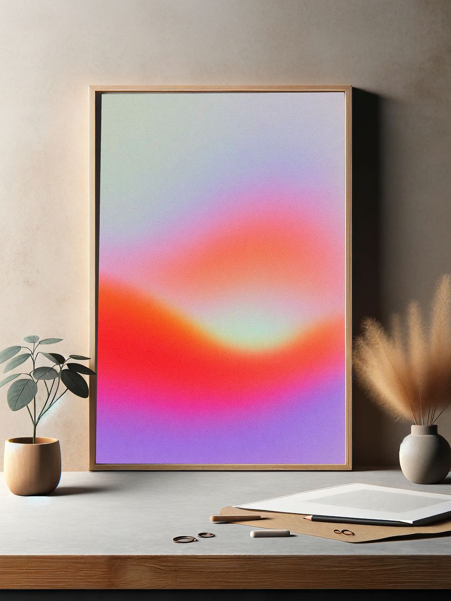 Abstract Gradient Waves Poster. — room view 2