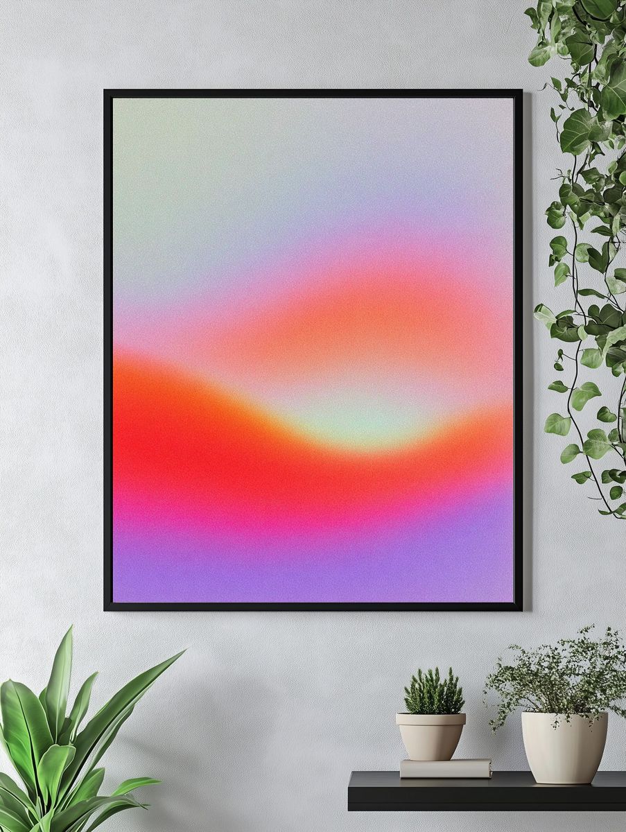 Abstract Gradient Waves Poster. — room view 4