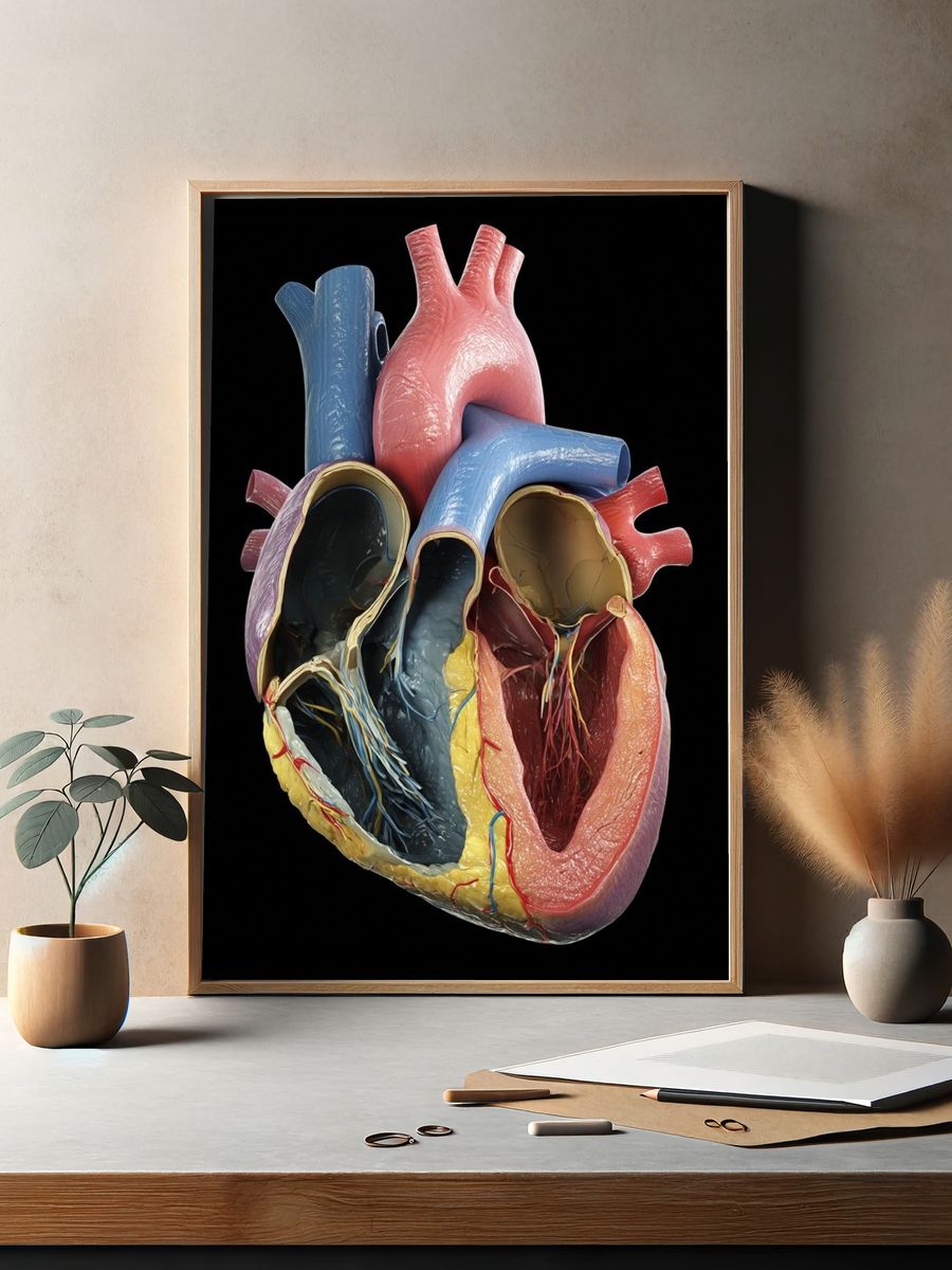 Anatomical Heart Illustration Poster. — room view 2