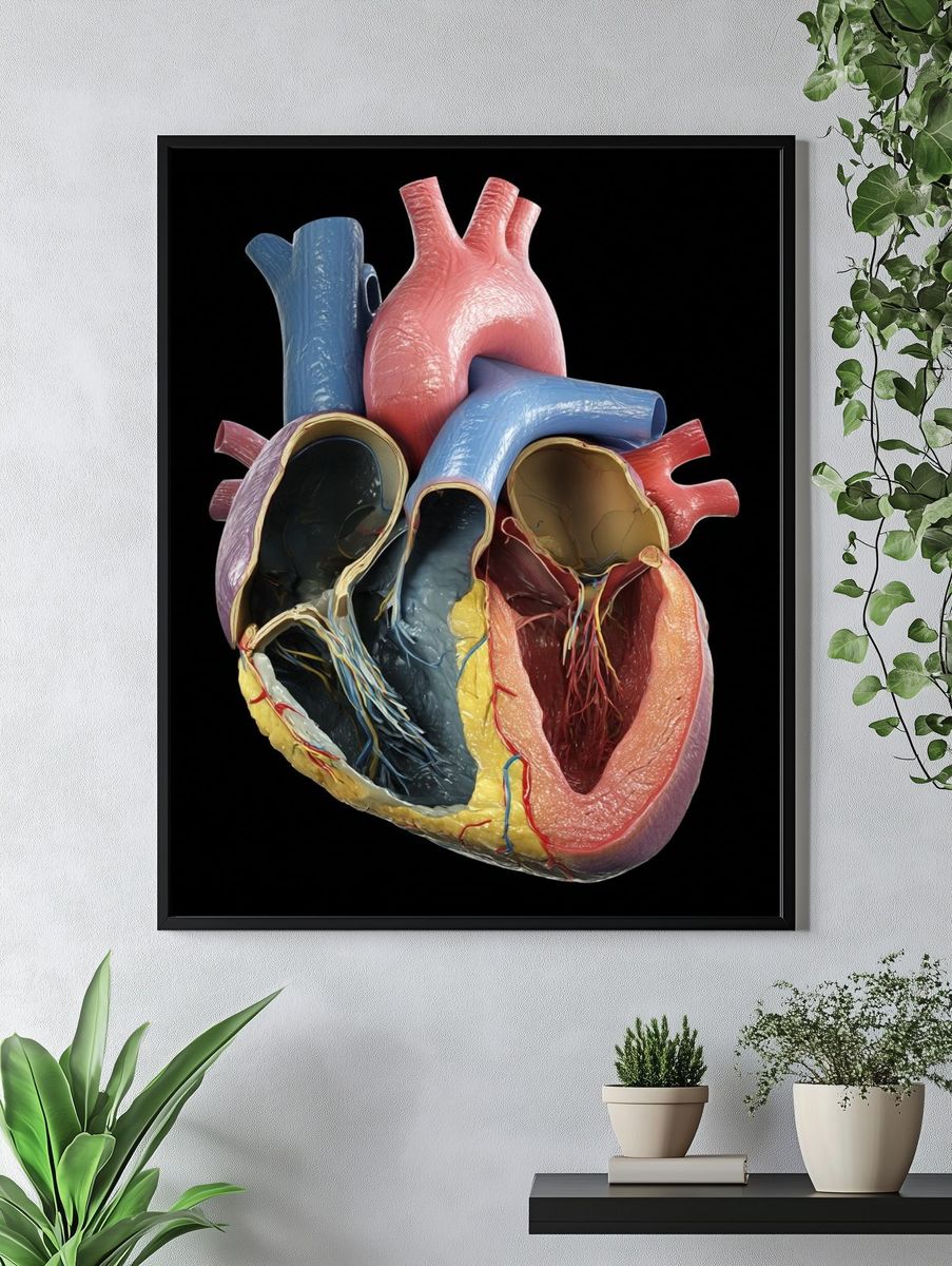Anatomical Heart Illustration Poster. — room view 4