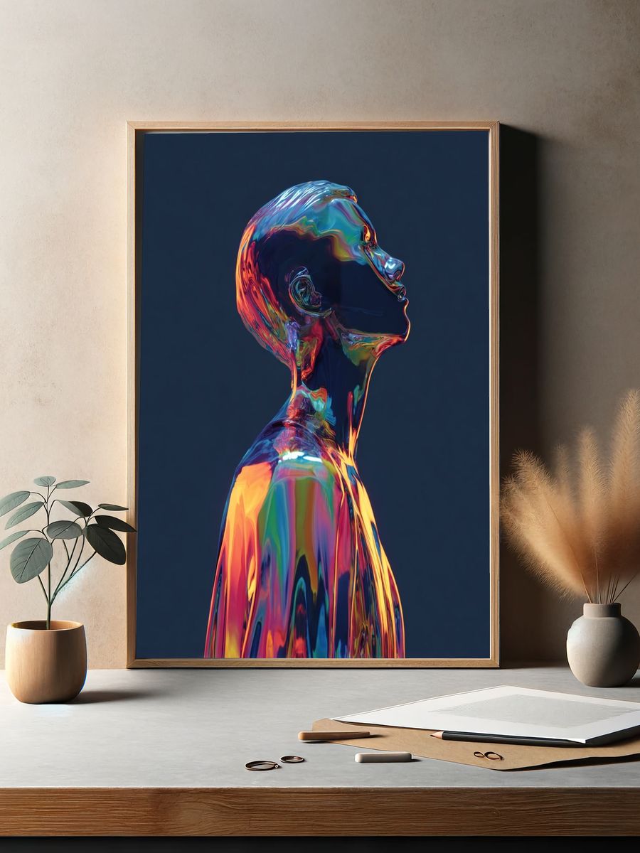 Colorful Abstract Human Figure Poster. — room view 2