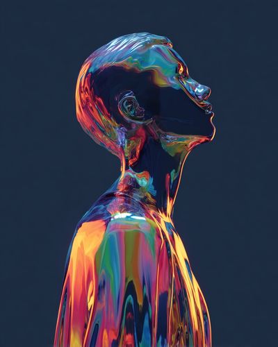 Colorful Abstract Human Figure Poster.