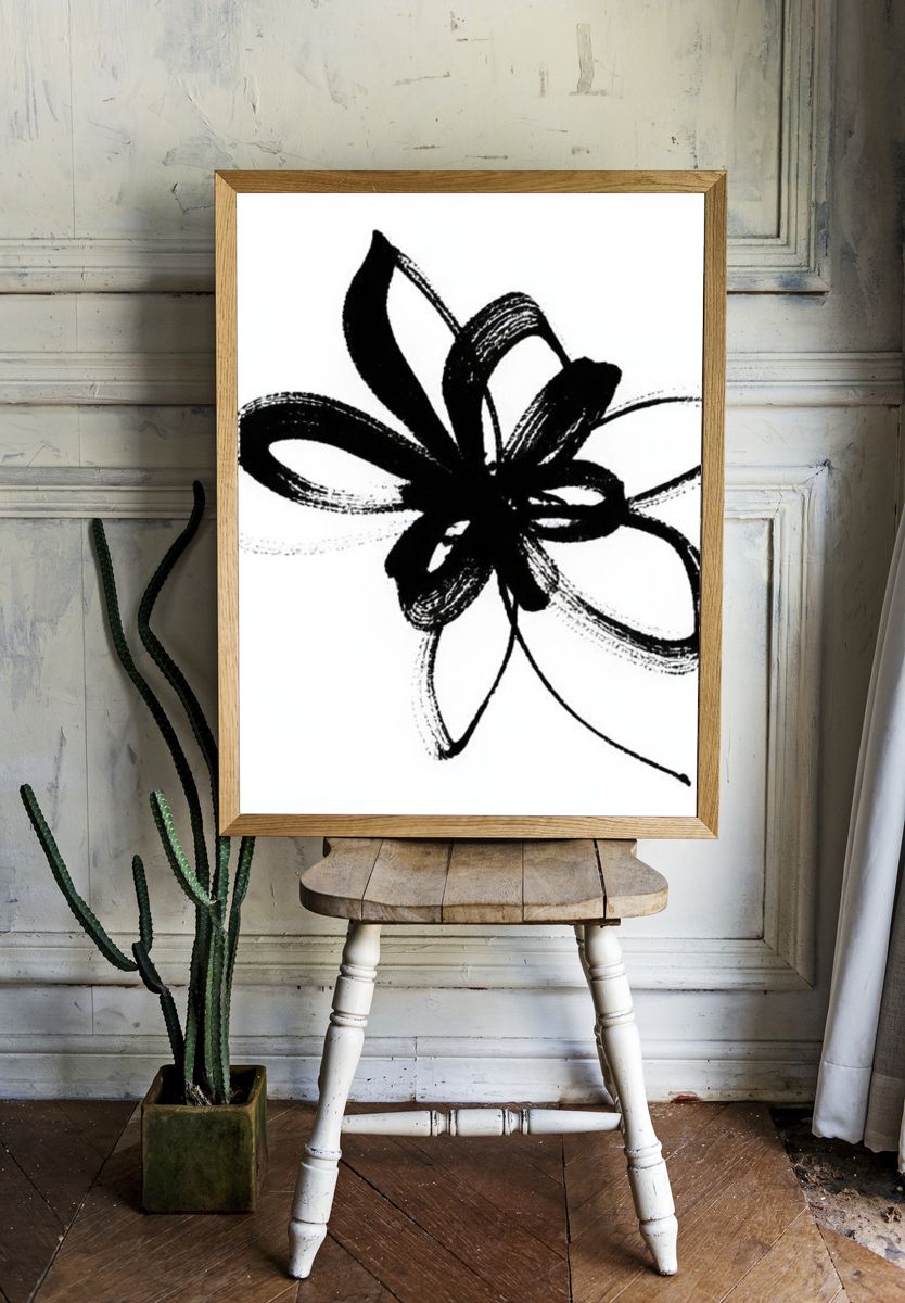 Abstract Ink Bloom Poster. — room view 1