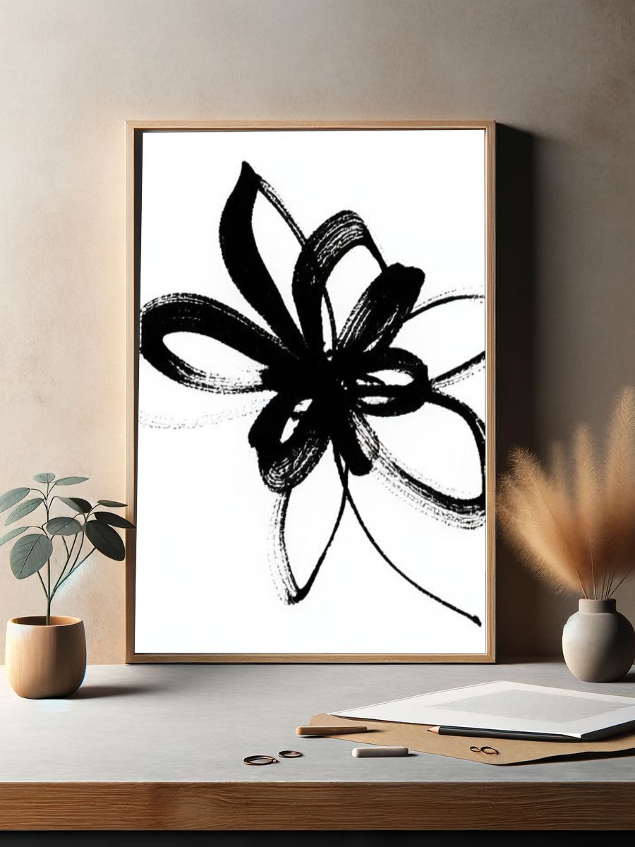 Abstract Ink Bloom Poster. — room view 2