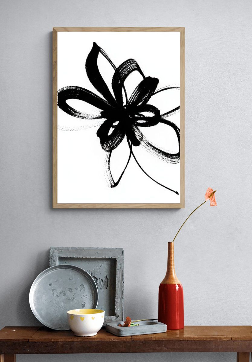 Abstract Ink Bloom Poster. — room view 3