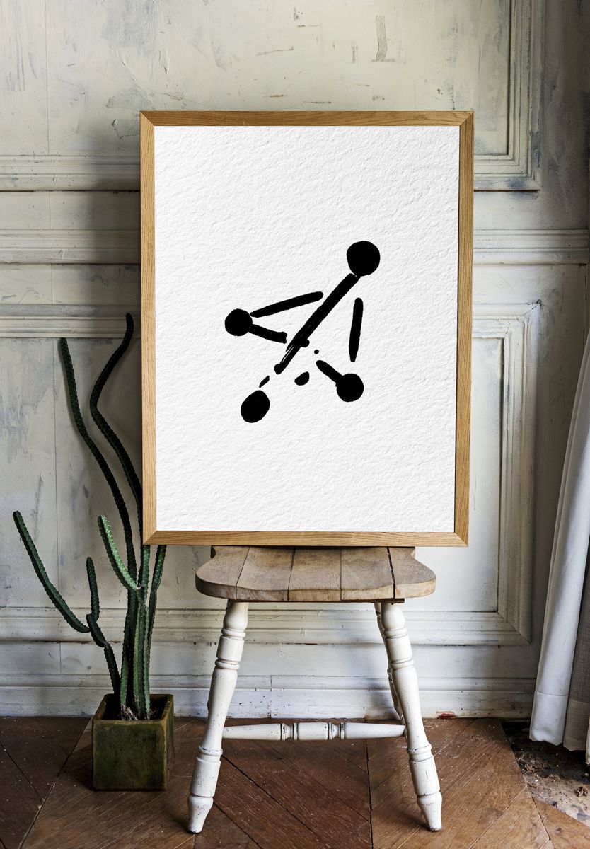Abstract Ink Figure Poster. room preview
