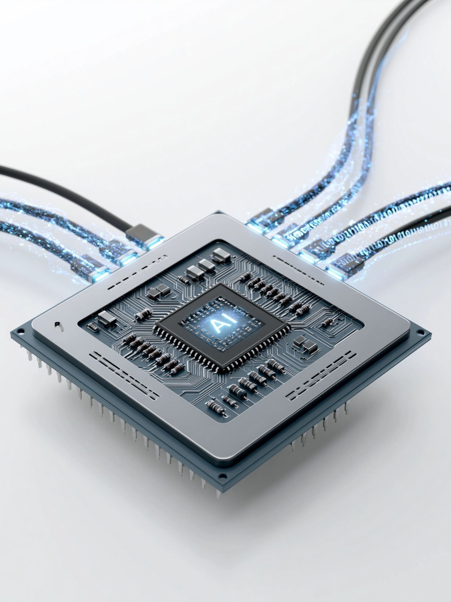 AI Microchip Digital Art Poster. poster detail