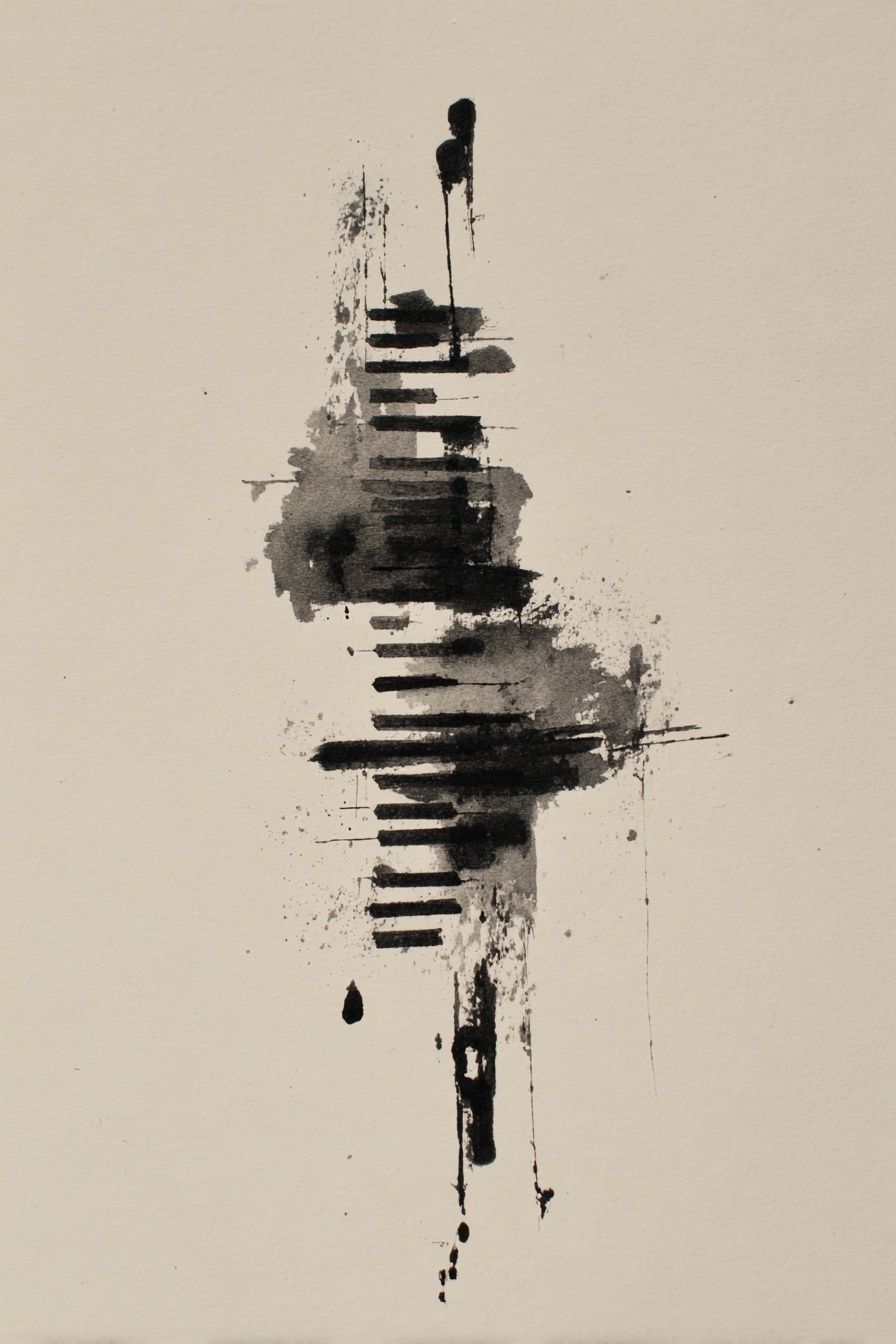 Monochrome Ink Abstract Poster. poster detail