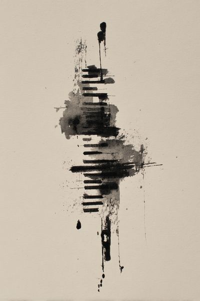 Monochrome Ink Abstract Poster. poster print