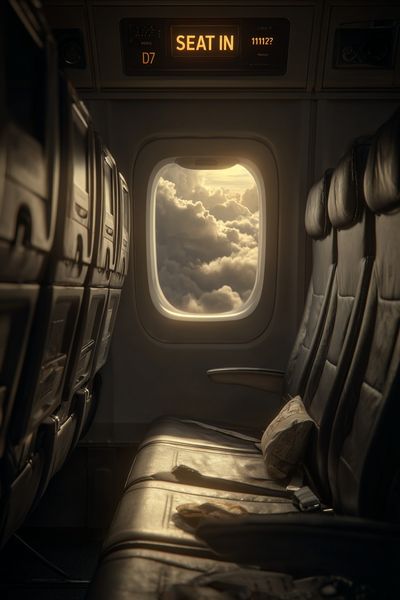 Airplane Cabin Clouds Photography Poster. poster print