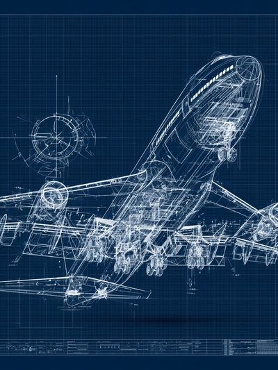Airplane Blueprint Poster.