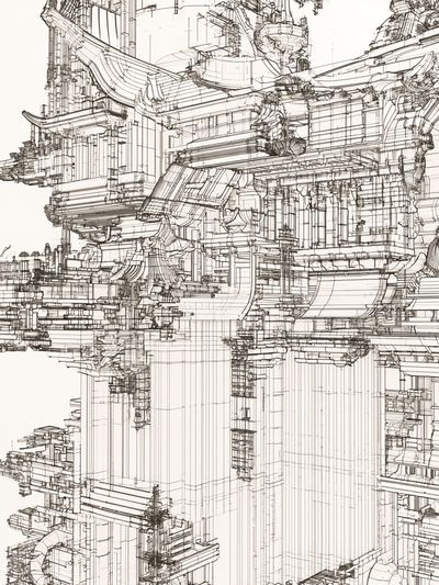 Architectural Linework Abstract Print. poster