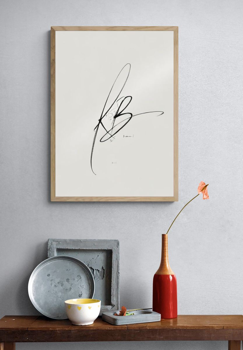 Minimal Black Line Art Poster. — room view 3